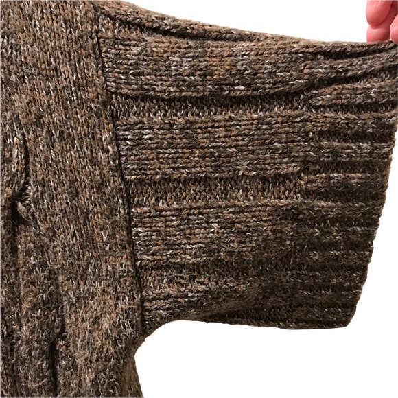 Avenue Cotton Blend Cable Net Open Sweater in brown - Picture 3 of 9